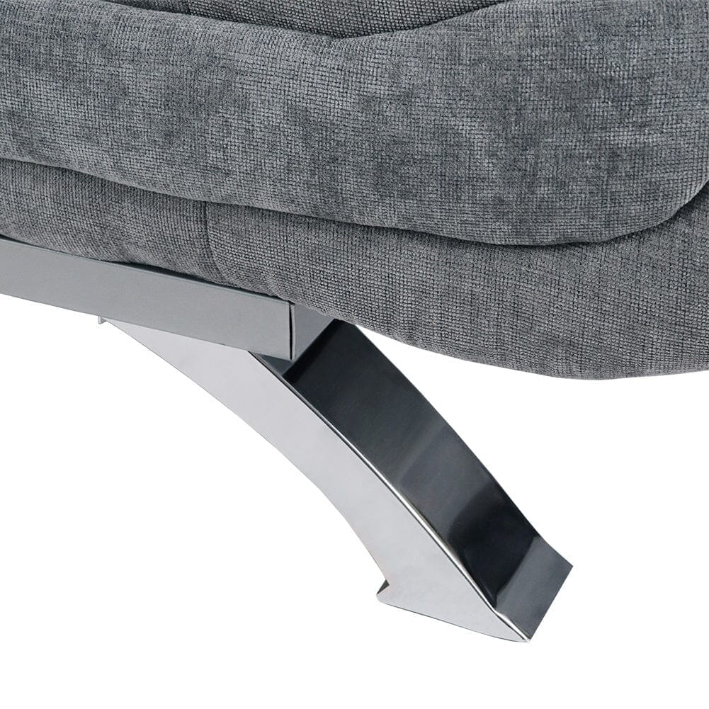 3-Seater Linen Convertible Sofa Bed with 2 Pillows in Grey