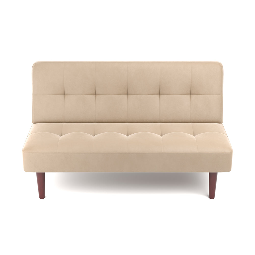 4ft Sofa Bed Wide Modern 2 Seater Padded Convertible Sofa Bed with Wooden Legs
