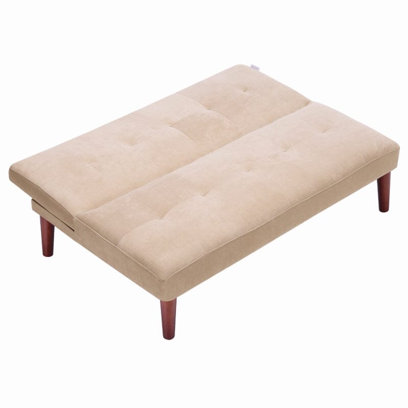 4ft Sofa Bed Wide Modern 2 Seater Padded Convertible Sofa Bed with Wooden Legs