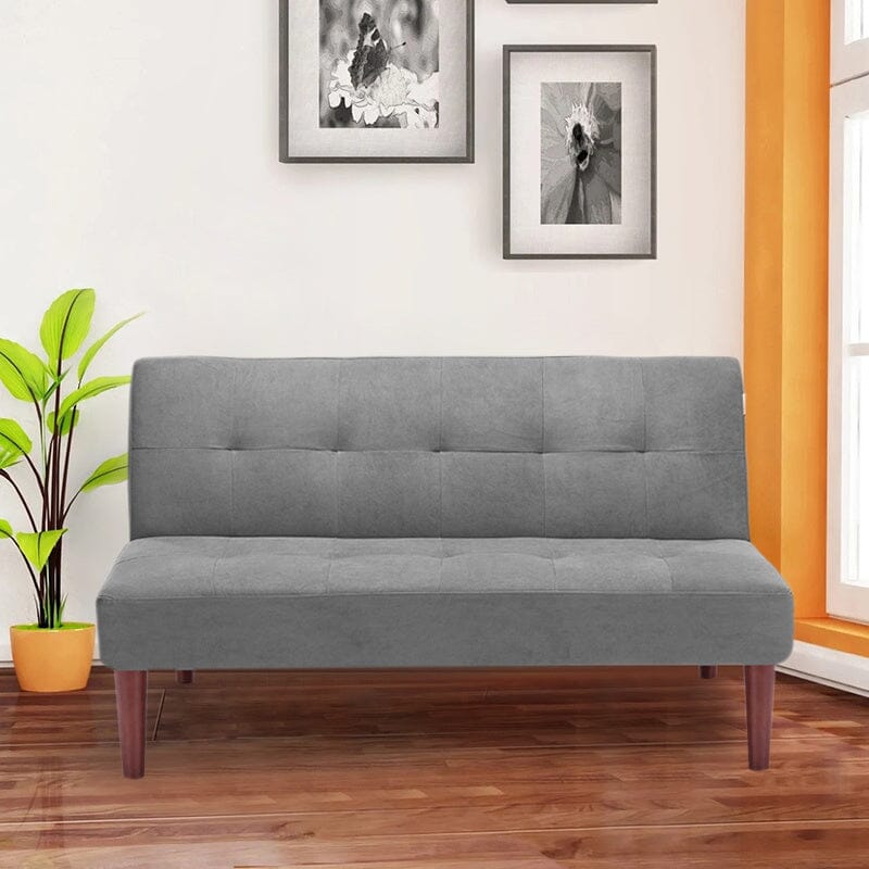 4ft Sofa Bed Wide Modern 2 Seater Padded Convertible Sofa Bed with Wooden Legs