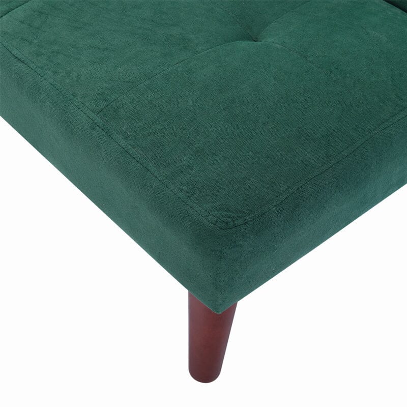 4ft Sofa Bed Wide Modern 2 Seater Padded Convertible Sofa Bed with Wooden Legs
