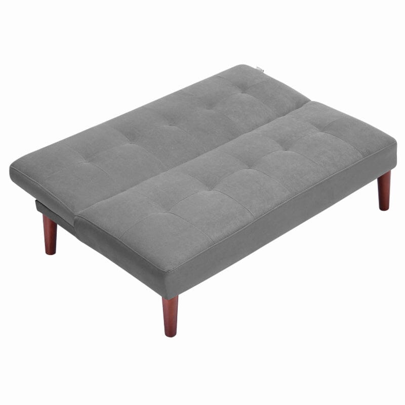 4ft Sofa Bed Wide Modern 2 Seater Padded Convertible Sofa Bed with Wooden Legs