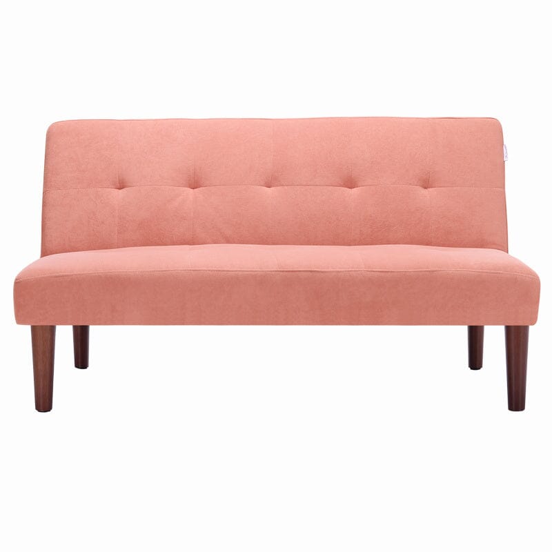 4ft Sofa Bed Wide Modern 2 Seater Padded Convertible Sofa Bed with Wooden Legs