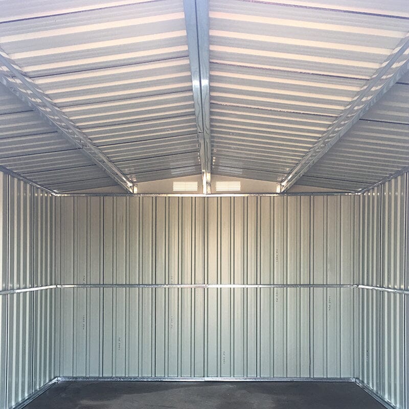 Waterproof 6x8/8x8/10x8ft Metal Shed with Gable Roof Charcoal Black/Green